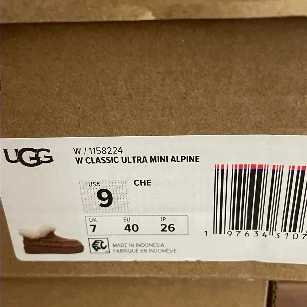 UGG Classic Ultra Mini Alpine Booties Chestnut USA Women Size 9/UK 7/EU 40